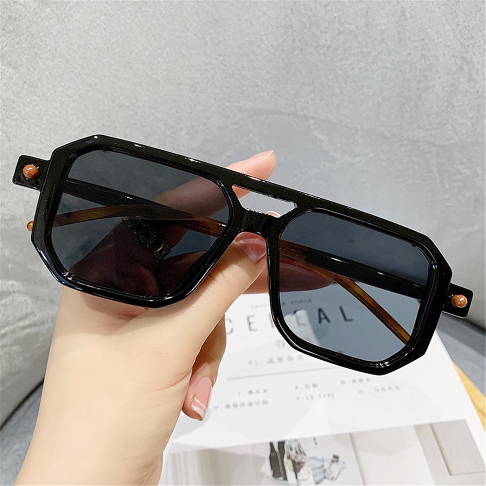 Fashion Uv 400 Leopard Eyewear Sun Glasses Double Bridge Women'S Sunglasses Men'S Shades
