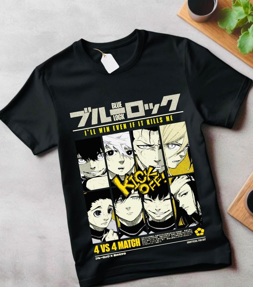 

blue lock Team T-shirt Yoichi Isagi Meguru Bachira Kunigami Rin Anime Shirt gift L