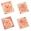 4 Pack Capybara Sticky Notepads, 30 Sheets Cute Self Sticky Notepads, Cartoon Animal Memo Pads, Adhesive Notes for Office School Students Party Favors