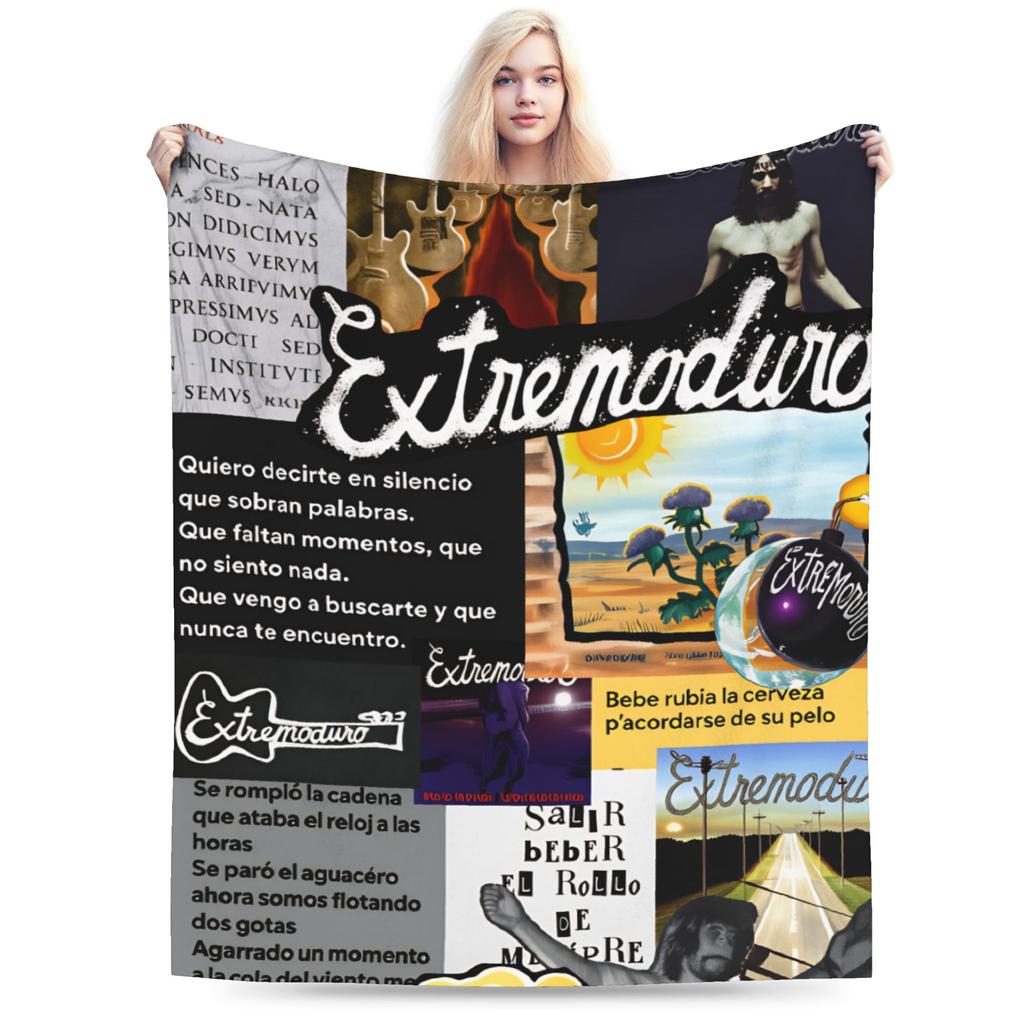 Extremoduro Spanish Rock Band Blanket Quality Soft Bedding Throws Autumn Students Couch Chair Sofa Bed Aesthetic Bedspread