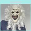 Masque Terrifier 3 Noir et Blanc Clown Effrayant Masque en Latex pour Costume Cosplay d'Halloween