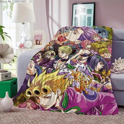 Japonské anime JoJo Bizarní dobrodružství Flanelové přikrývky Tisk Dětská přikrývka pro dospělé Deka Pohovka Cestovní přikrývka pro teenagery