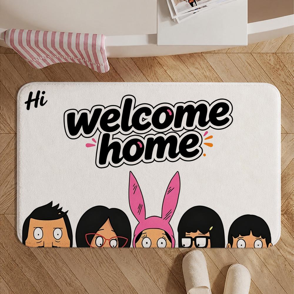 Animation-Bob's BurgersS Floor Mat Soft Non-Slip Bath Mat, Bedside Carpet, Absorbent Doormat for Home