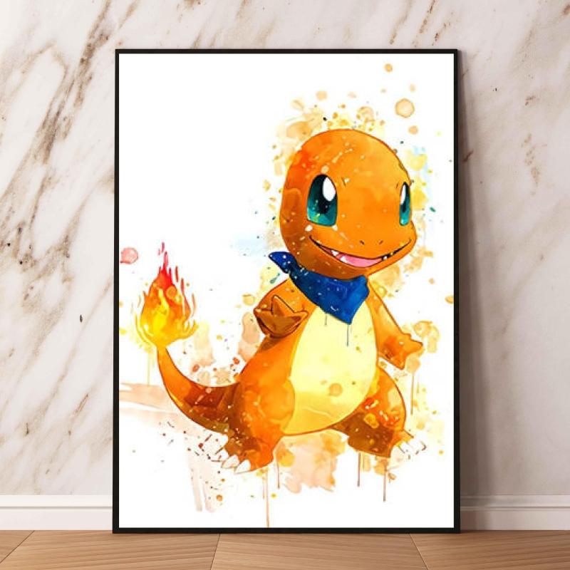Japanese Anime Canvas Paintings Pokemon Eeveelution Watercolor Style High Quality Art Children Gifts Living Room Home Decoration