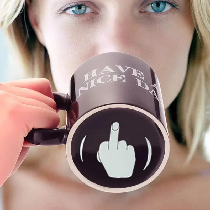 1pcs Finger Cup Creative Mug Anime Films and Television Products Funny Ceramic Coffee Breakfast Cup Christmas Gift