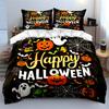 Happy Halloween Pumpkin Set Bedding Duvet Cover Set Duvet Cover Pillowcases  (1*Duvet Cover 2*Pillowcases, Without Duvet Insert)