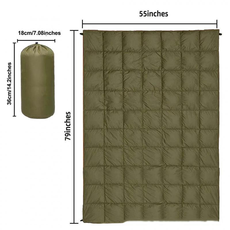 Multi-functional Portable Packable Camping Quilted Blanket, Windproof Warm Poncho Throw for Outdoor & Car Emergency Use
