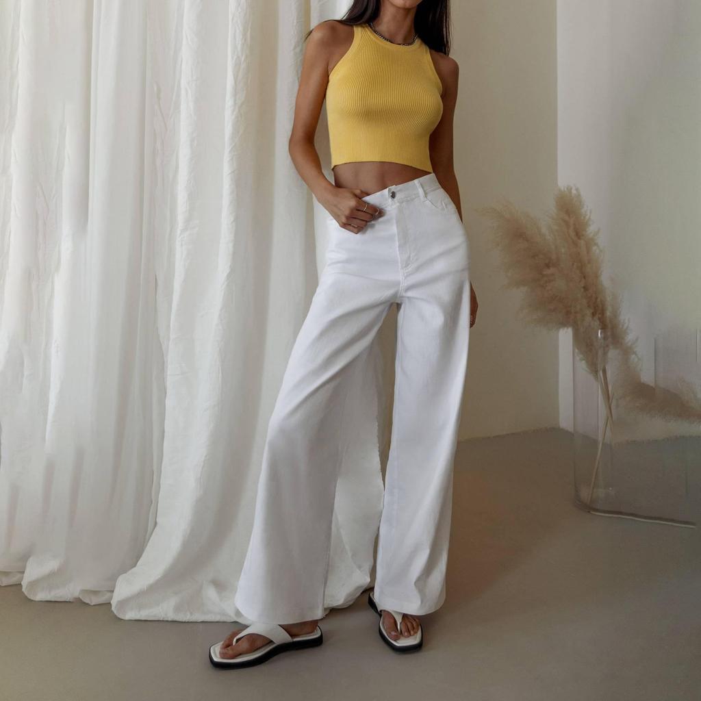 Damen T-Shirt mit V-Ausschnitt, ärmellos, Streifenmuster, für Damen, T-Shirt, Street-Strickmode