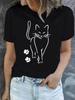 Cute Cat  Paw Print Tshirt WoUnisex Harajuku Short Sleeve Casual WoUnisex Tshirt Clothing Street Tops Tees Aesthetic Clothes