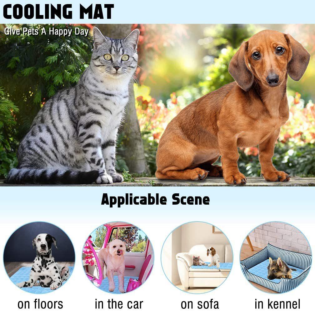Pet Ice Silk Mat Dog Mat Summer Cool Mat Cooling Breathable Cat Cool Mat Cooling Supplies Small Large Dog Pet Mat