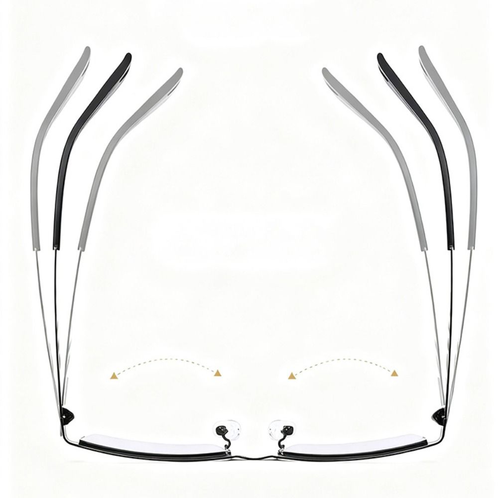Metal Frame Photochromic Reading Glasses Rectangular Shape Photochromic Lenses Metal-Frame Eyewear Vintage Style