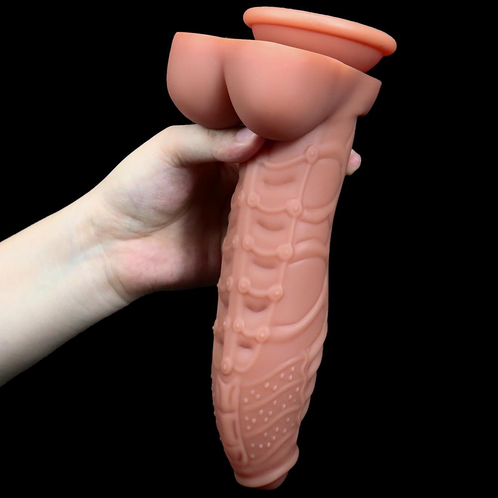 Silica Gel Realistic Dildos for Women Skin Sliding Foreskin Testicles Dildo Anal Vaginal Stimulation Strap on Big Penis Sex Toys For