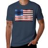 USA flag red blue faux sparkles glitters TShirt Plus Size Outdoor Casual Top