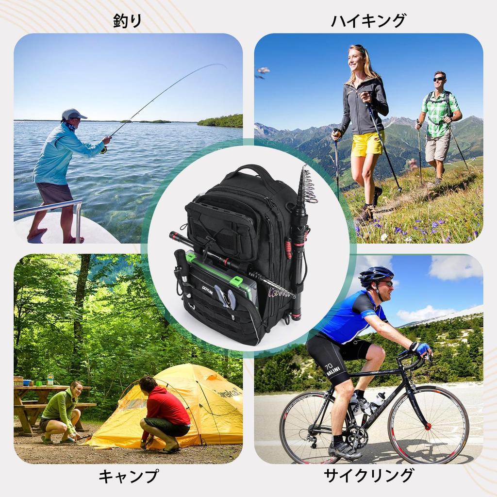 Rucsac de pescuit Goture cu geantă de mână pentru lansete Include două cutii pentru accesorii de dimensiunea 3600 Potrivit pentru camping și suport negru, Stil, Cutii, Impermeabil, Drumeții,