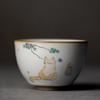 Large Ru Kiln Teacup Travel Personal Meditation Cup Handmade Ceramic Tea Bowl Pu'er Master Cup Household Tea Set Accessories