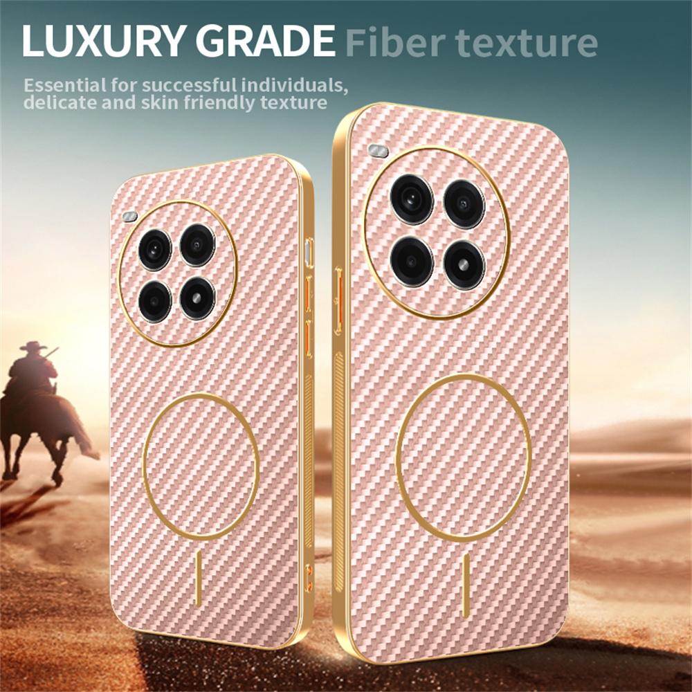 Für OnePlus Ace 3 Pro 5G Handyhülle Carbonfaser-texturiert Galvanisierte TPU-Rückabdeckung