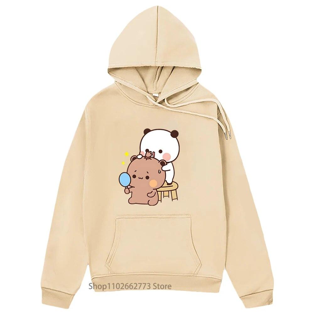 Mädchen Kawaii Grafik Hoodie Bubu Dudu Print Sweatshirt Cartoon Panda Bär Kleidung Unisex Kleidung für Frauen Y2k Kleidung Frühling