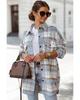 Azura Exchange Long Sleeve Plaid Shacket with Flap Pockets