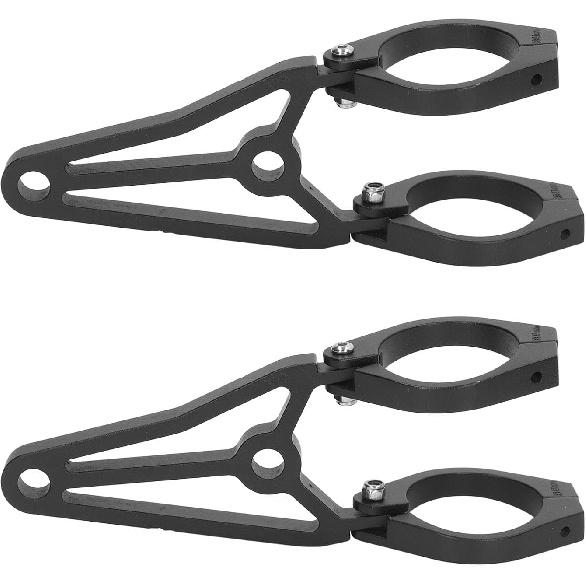 KIMISS 2Pcs Motorcycle Headlight Bracket 33 to 41mm Fork Tube Head Mount Lamp Holder Aluminum Rubber Headlight Fork Mounting Brackets(Black)