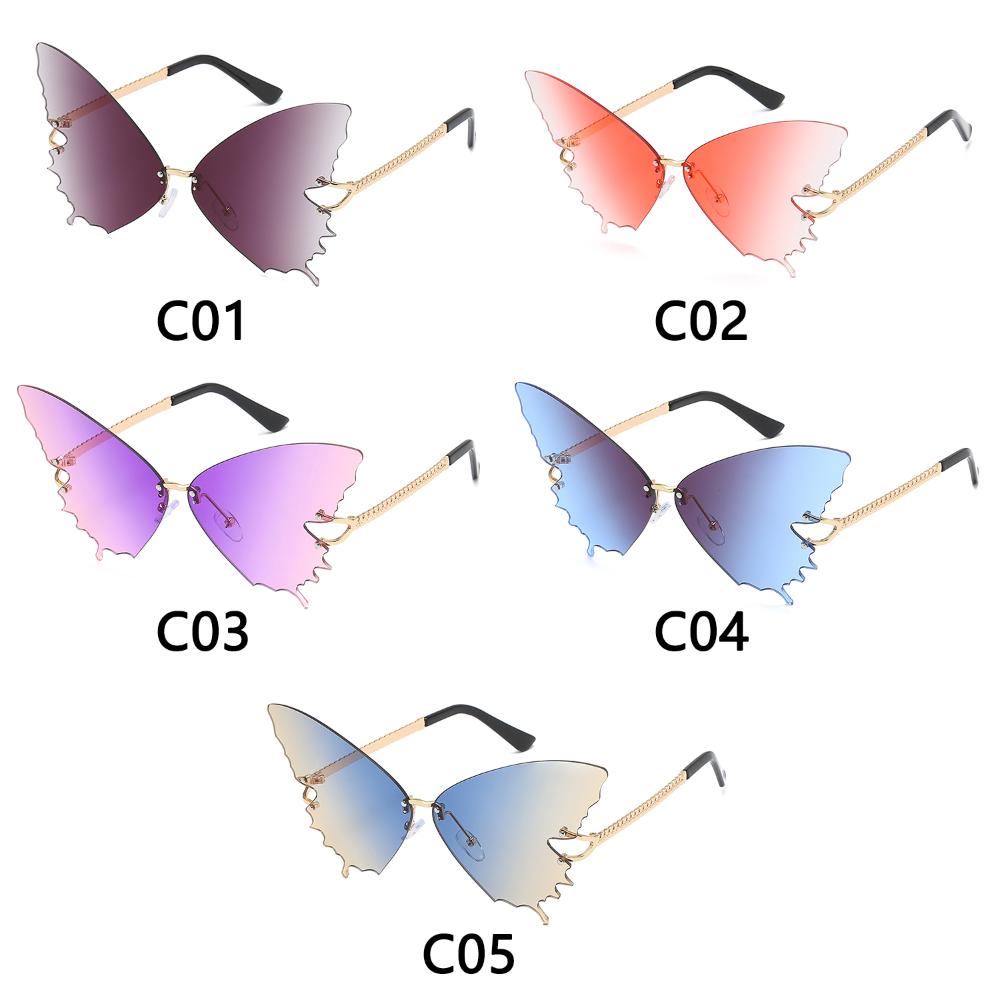 Christmas Decorations Fashion Eyewear Rimless Sunglasses Retro Sun Glasses Uv Protection Butterfly Sunglasses