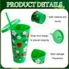 12 Pcs Ladybug Birthday Party Cups 24Oz Plastic Tumblers With Lids And Straws Reusable Iced Coffee Water Bottle Cold Beverage Dr