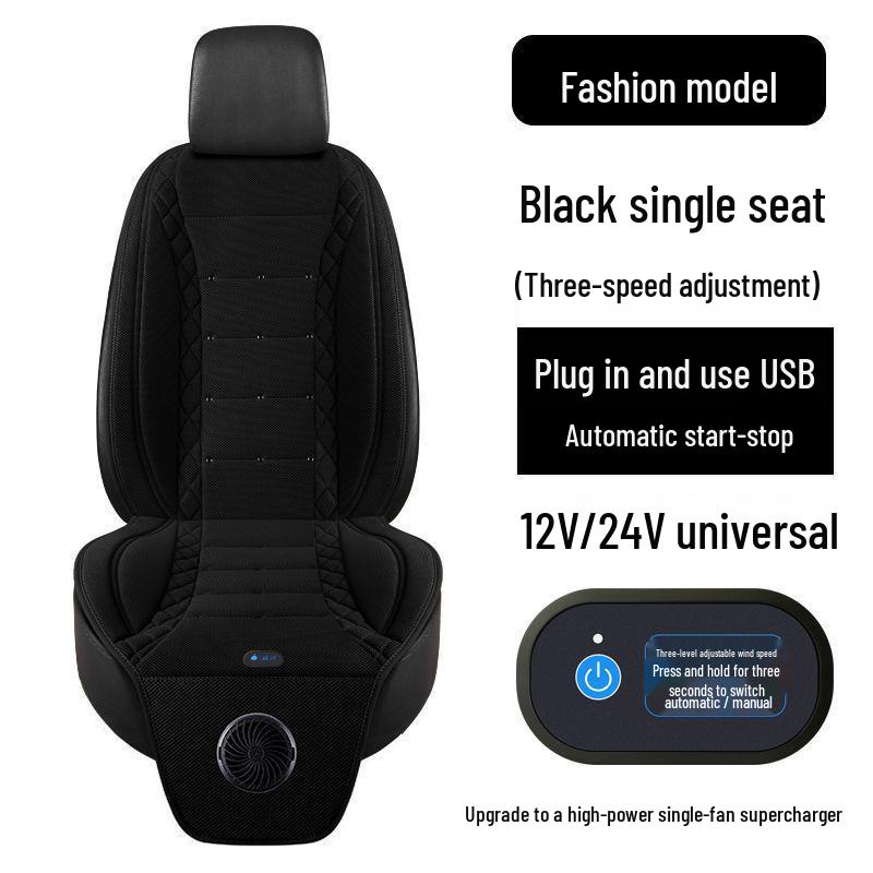 Chłodząca poduszka na siedzenie samochodowe z wentylatorem - Oddychająca letnia wentylacja do rozpraszania ciepła