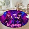 Kpop Round Office Rug Design for Outdoor Decorate Room Game Room Balcony Antislip Round Carpet Anime Office Decor Best for Christmas