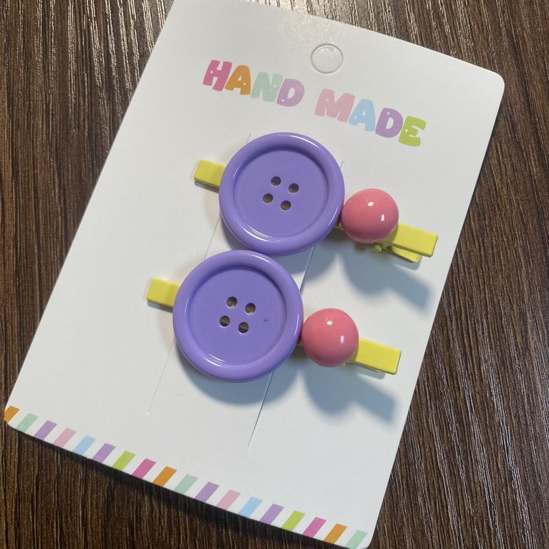 2pcs Cute Button hairclips For Baby Girls  Candy Color Ball Hair Clip Kids Kawaii Hairpins Children Barrettes Bobby Pins Gift