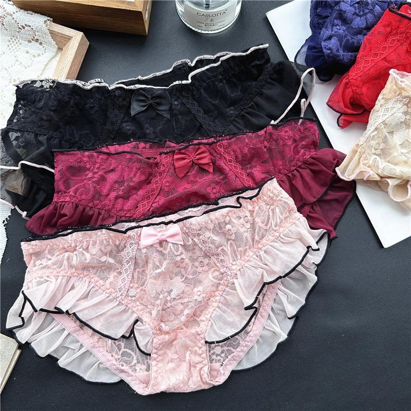 Ladies Spring and Summer Lovely Cotton Ice Screen Lace Panties