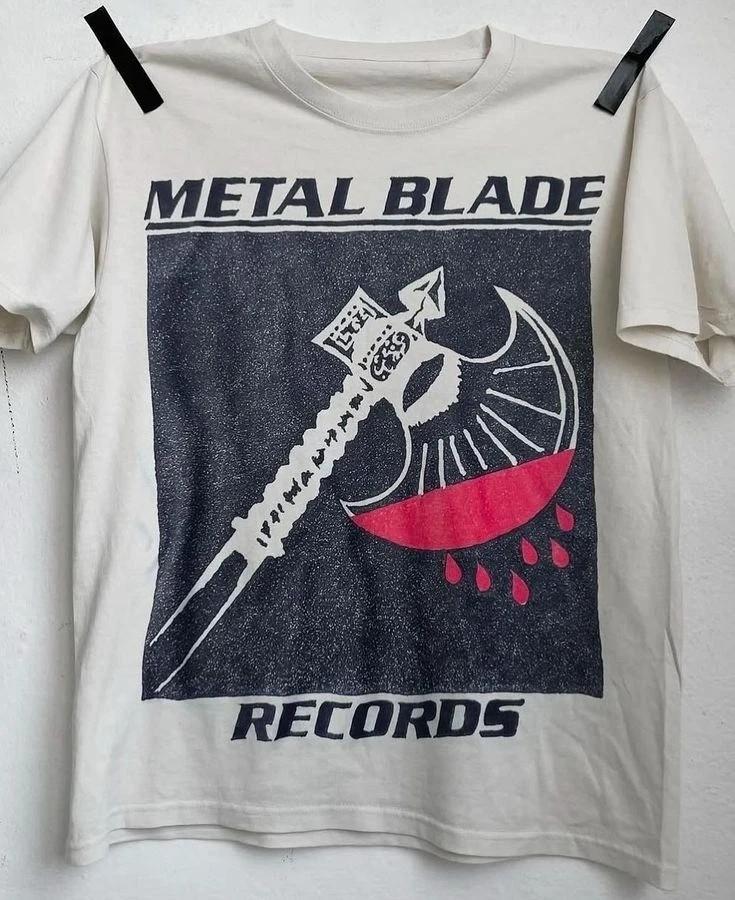 Remake Metal Blade Records 90s Retro Style White T shirt Short sleeve S-5XL Unisex T-Shirt XL
