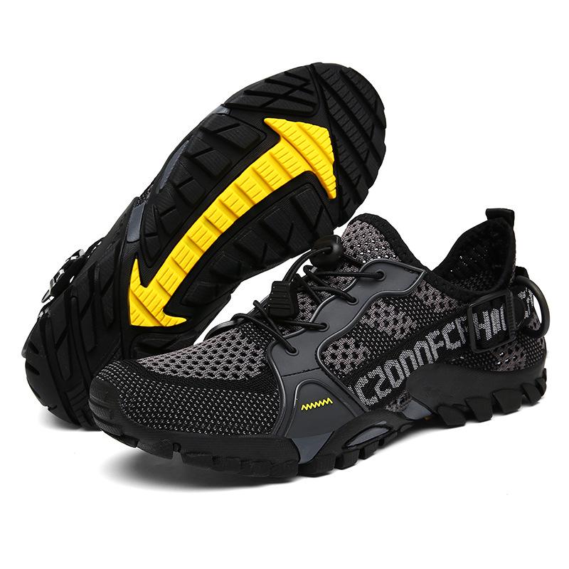 Cross-Border Outdoor Hiking Shoes for Couples - Breathable Flyknit Low-Top Water-Friendly Climbing Shoes in Men's Plus Sizes