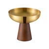 Premium Stainless Steel Dessert Cup With Wooden Stand High Footed Serving Dish Ideal For Ice Cream And Salad