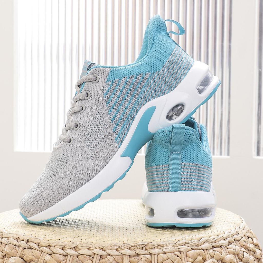 Sneakers Flying Weaving Sports Dance Shoes Air Cushion Shock Absorption Casual Sneakers Breathable Women's Flying Weaving Shoes