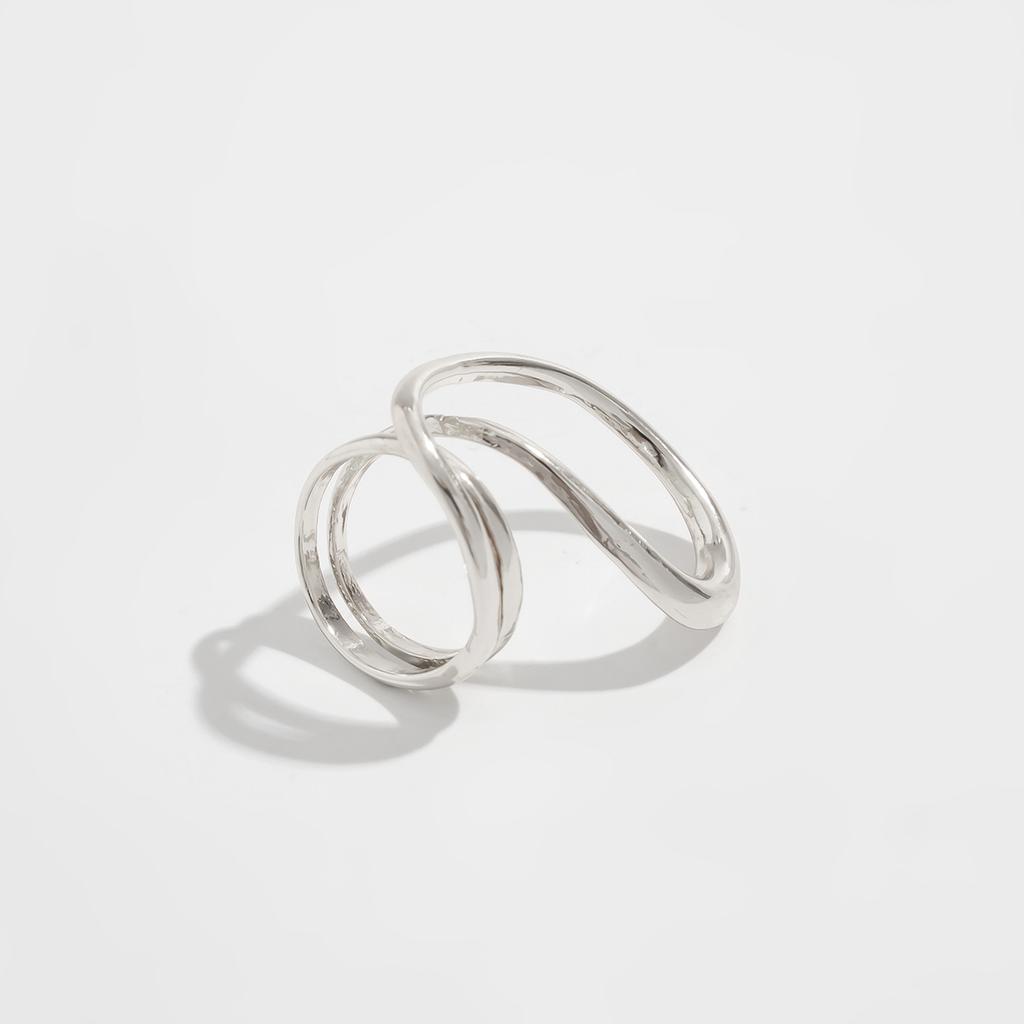 Liquid Exaggerated Leaf Wrapped Bracelet Metallic Open Bracelet Set Personality