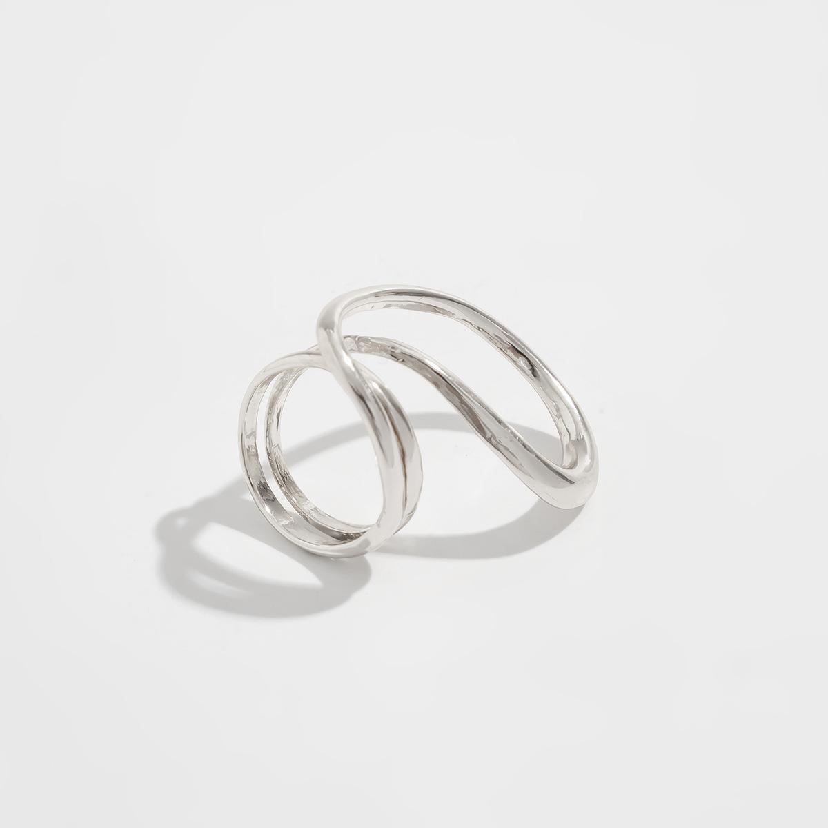 

Fashion Irregular Alloy Spring Bracelet Simple Water Drop Smooth Bracelet Set 05 White k Ring 0824