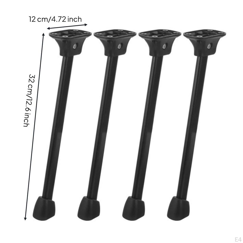 4 Pieces Folding Table Leg Foldable with Mounting Plate SpaceSaving Metal Furniture Legs