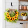 Christmas Sunflower & Bee Door Wreath - Semicircle Ornament for Festive Courtyard Decoration