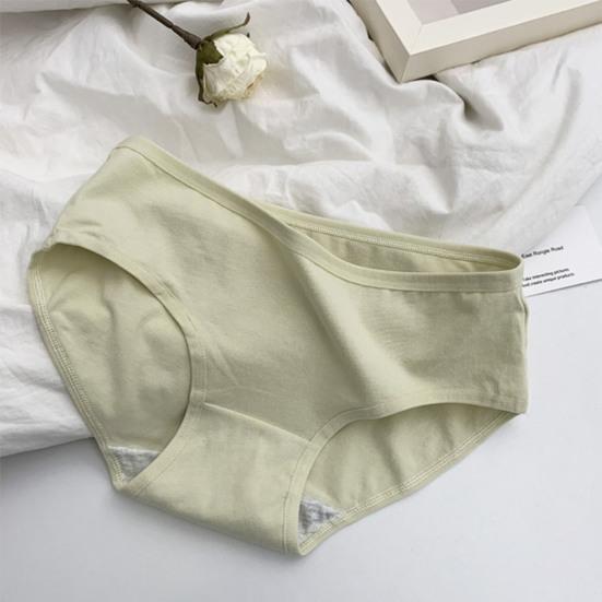 Women's Cotton Underwear Mid Waist Full Coverage Stretch Briefs Soft Breathable Hipster Ladies Panties