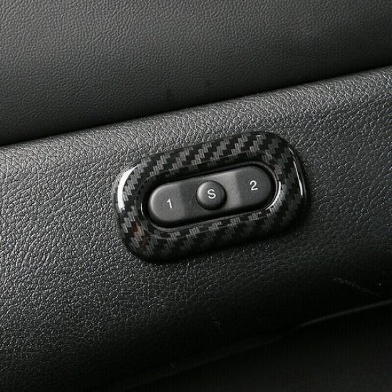 Carbon Fiber Seat Switch Memory Button Adjust Cover For Grand Cherokee 2011-