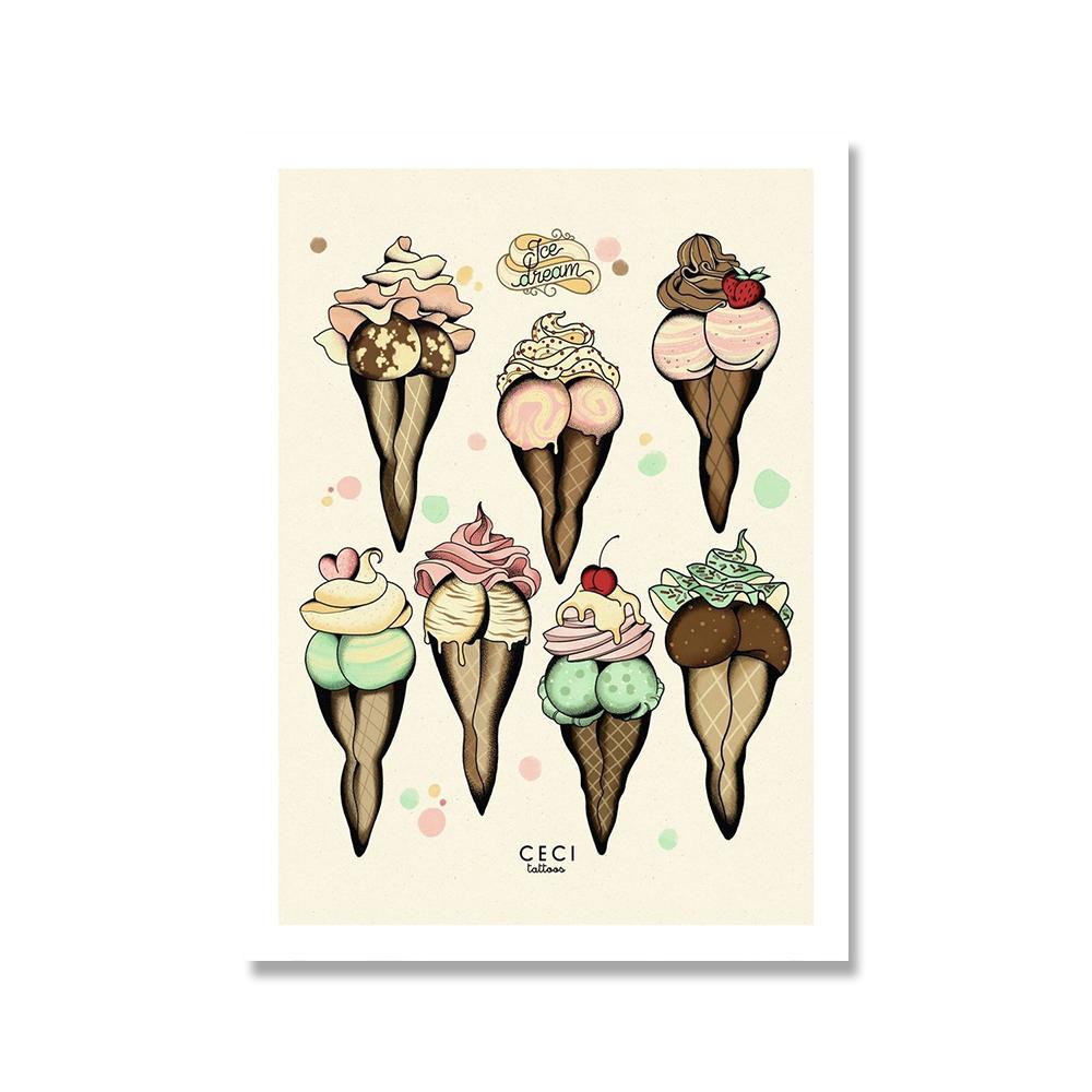 Funny Abstract Canvas Poster Mushroom Carrots Butt with Sexy Woman Leg Prints Vintage Wall Art Picture for Bedroom Home Decor