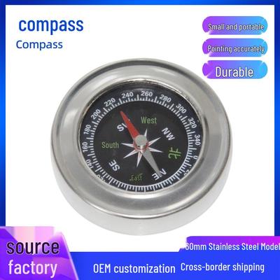 60mm Stainless Steel Outdoor Compass for Teaching & Navigation