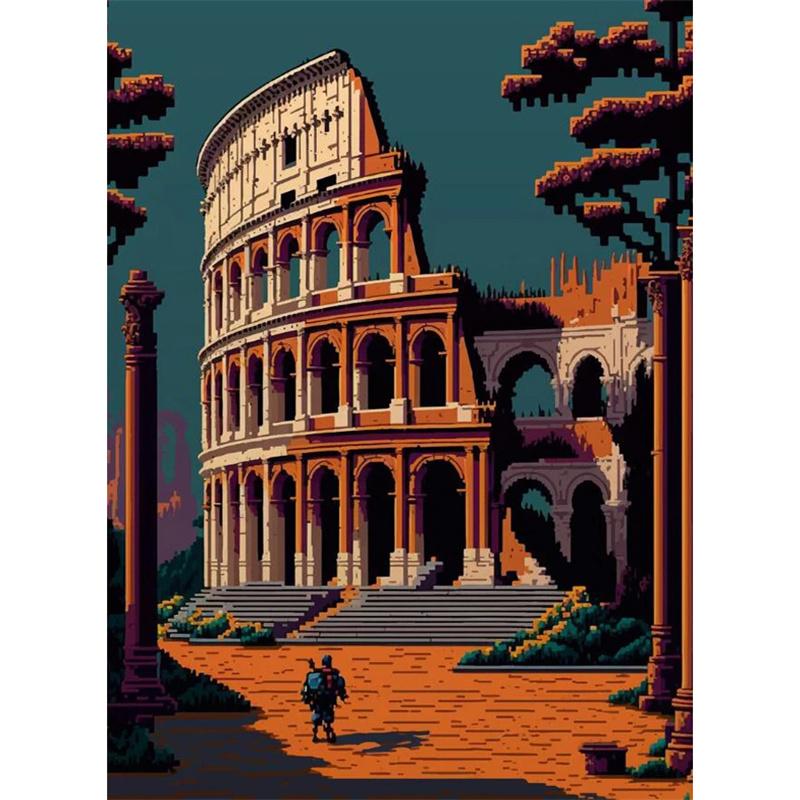 DIY Diamond Painting Buildings and Streets Stitch Kit Mosaic Art Diamond Painting Full Circle/Square Diamond Home Decoration