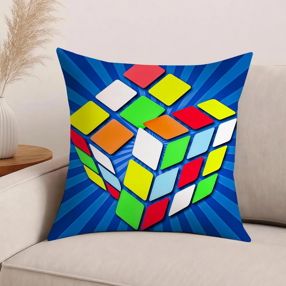 Fashion R-Rubik's C-Cube Pillow Case Office Cushions Suitable For Sofa Car Bedroom Decorative Cushion Cover