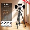 Phone & Camera Tripod Stand with Fill Light and Stabilizer for Live Streaming & Outdoor Videos
