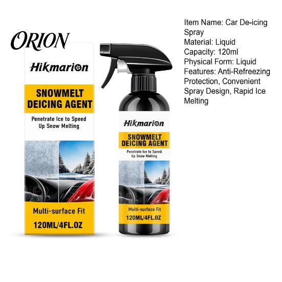 Winter Auto Glass Defroster Car Ice Melting Spray, 120ml De-Icer for Windshield Windows Mirrors, Clear Vision Spray Fast Acting Remover with