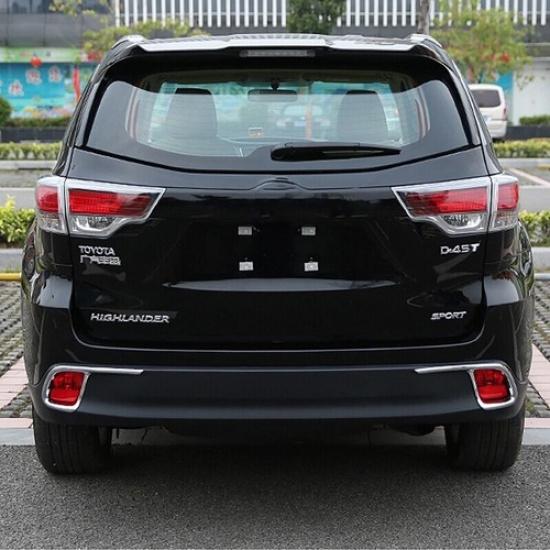 ABS Chrome 2 Pcs Rear Fog Lamp Light Trim For Toyota Highlander/Kluger 2014-2018