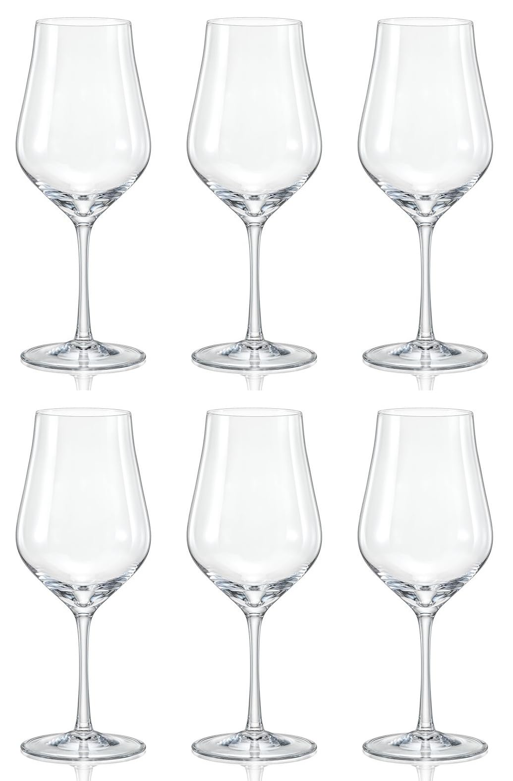 

Bohemian Glass TULIPA Crystallex Wine Glasses, Set of 6, 350ml, Dishwasher Safe, 40894-350-6