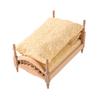 Scene Decor Dollhouse Wood Bed 1:12 Simulation Single Bed Miniature Wood Bed  Pretend Play