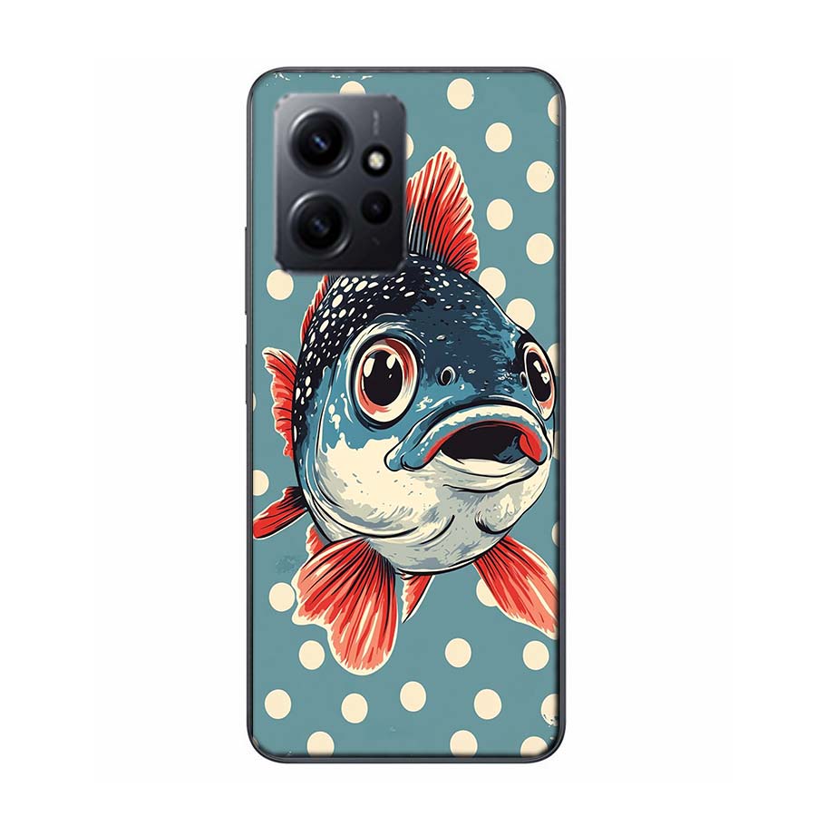Pop Art Drawing Ideas Fish Phone Case For Redmi 12 13C 12C 15C 9 10 10C Note 13 Pro Plus 14 15 Pro 9T 9C 9A TPU Soft Cover Clear