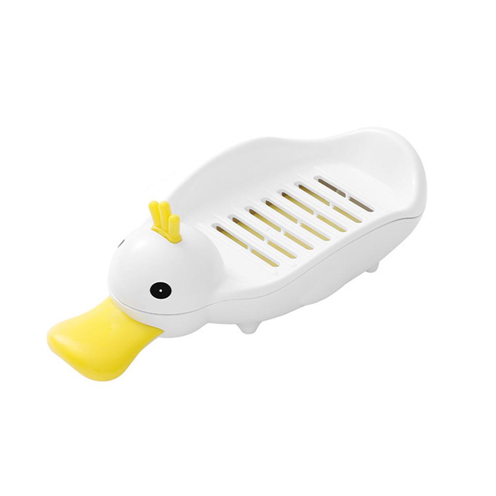 Duck Soap Dish Household Cartoon Double Drain Yellow Duck Shape Soap Rack for Bathroom